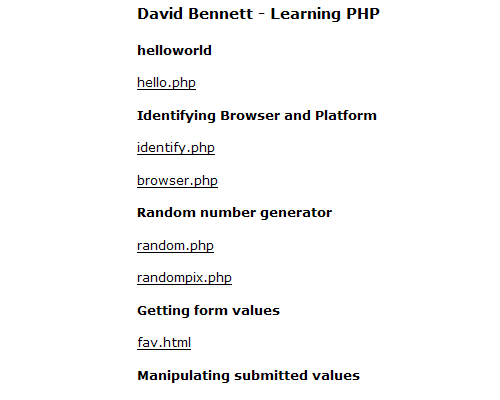 Learning PHP