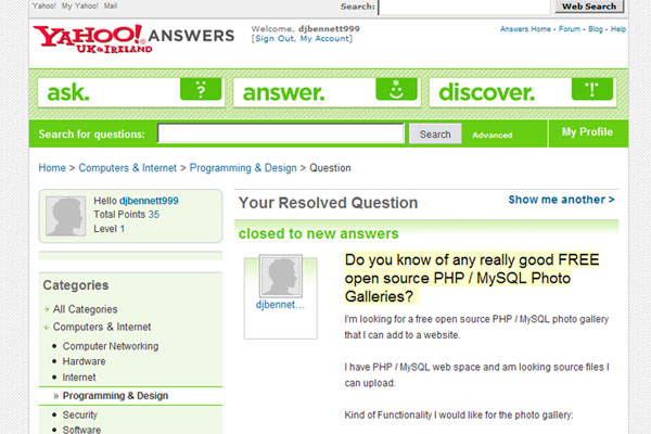 Yahoo Answers